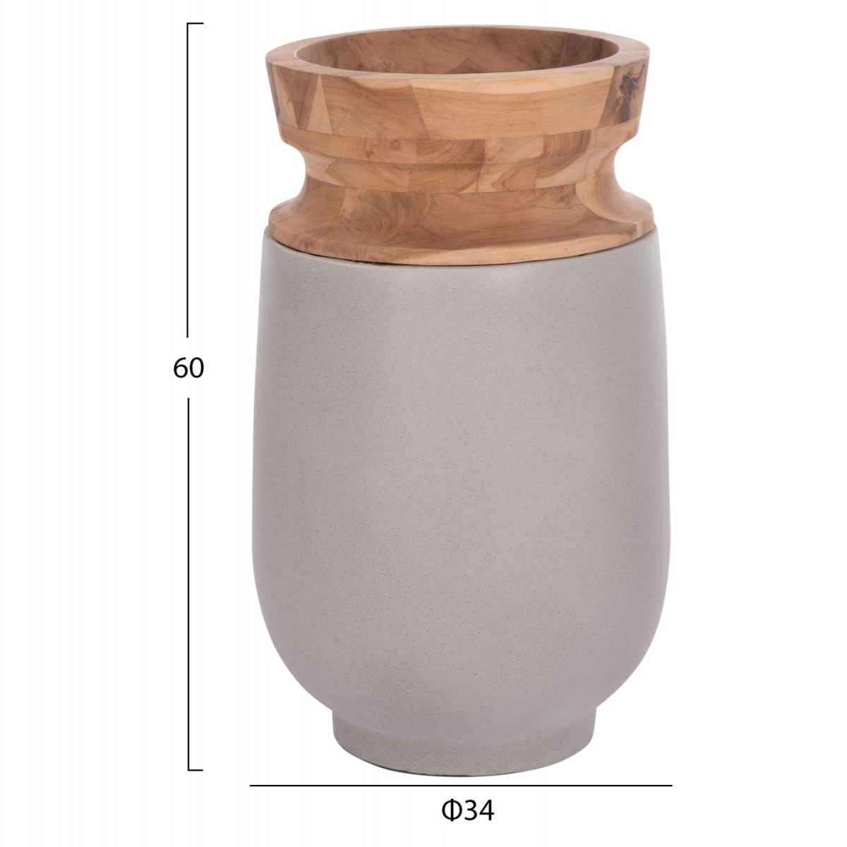 ΔΙΑΚΟΣΜΗΤΙΚΑ ΒΑΖΑ ΔΑΠΕΔΟΥ 2ΤΜΧ LINTER HM21140.03 FIBER CEMENT ΓΚΡΙ-ΞΥΛΟ ΤΕΑΚ 47Υ & 60Υεκ