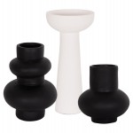 ΣΕΤ 3 ΕΠΙΤΡΑΠΕΖΙΑ ΔΙΑΚΟΣΜΗΤΙΚΑ ΒΑΖΑ LEKKAN ΗΜ21142.01 ΤΕΡΑΚΟΤΑ ΣΕ ΛΕΥΚΟ & ΜΑΥΡΟ