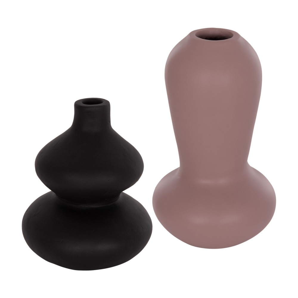 ΣΕΤ 2 ΕΠΙΤΡΑΠΕΖΙΑ ΔΙΑΚΟΣΜΗΤΙΚΑ ΒΑΖΑ CHELIN ΗΜ21144 ΤΕΡΑΚΟΤΑ ΣΕ ΜΑΥΡΟ & ΜΩΒ