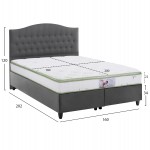 ΚΡΕΒΑΤΙ ΜΕ ΣΤΡΩΜΑ ΔΙΠΛΟ MALENA HM21164 ΓΚΡΙ ΒΕΛΟΥΔΟ & ΑΠΟΘ.ΧΩΡΟΣ-ΓΙΑ 160x200εκ.