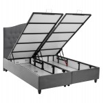 ΚΡΕΒΑΤΙ ΜΕ ΣΤΡΩΜΑ ΔΙΠΛΟ MALENA HM21164 ΓΚΡΙ ΒΕΛΟΥΔΟ & ΑΠΟΘ.ΧΩΡΟΣ-ΓΙΑ 160x200εκ.