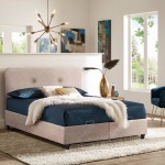 ΚΡΕΒΑΤΙ ΜΕ ΣΤΡΩΜΑ ΔΙΠΛΟ DOLORES HM21165 ΜΠΕΖ ΥΦΑΣΜΑ & ΑΠΟΘ.ΧΩΡΟΣ-ΓΙΑ 160x200εκ.