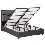ΚΡΕΒΑΤΙ ΔΙΠΛΟ ΜΕ ΣΤΡΩΜΑ & ΑΠΟΘ.ΧΩΡΟ IRIDA HM21166 ΓΚΡΙ ΒΕΛΟΥΔΟ--ΓΙΑ 160x200εκ