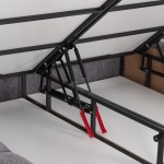 ΚΡΕΒΑΤΙ ΔΙΠΛΟ ΜΕ ΣΤΡΩΜΑ & ΑΠΟΘ.ΧΩΡΟ RAMON HM21168 ΓΚΡΙ ΜΠΟΥΚΛΕ--ΓΙΑ 160x200εκ