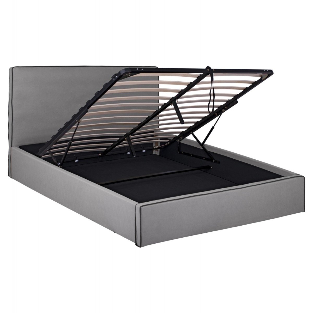 ΚΡΕΒΑΤΙ ΔΙΠΛΟ ΜΕ ΑΠΟΘ.ΧΩΡΟ & ΣΤΡΩΜΑ ALLIE HM21170 ΓΚΡΙ ΥΦΑΣΜΑ--ΓΙΑ 160x200εκ