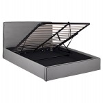 ΚΡΕΒΑΤΙ ΔΙΠΛΟ ΜΕ ΑΠΟΘ.ΧΩΡΟ & ΣΤΡΩΜΑ ALLIE HM21170 ΓΚΡΙ ΥΦΑΣΜΑ--ΓΙΑ 160x200εκ