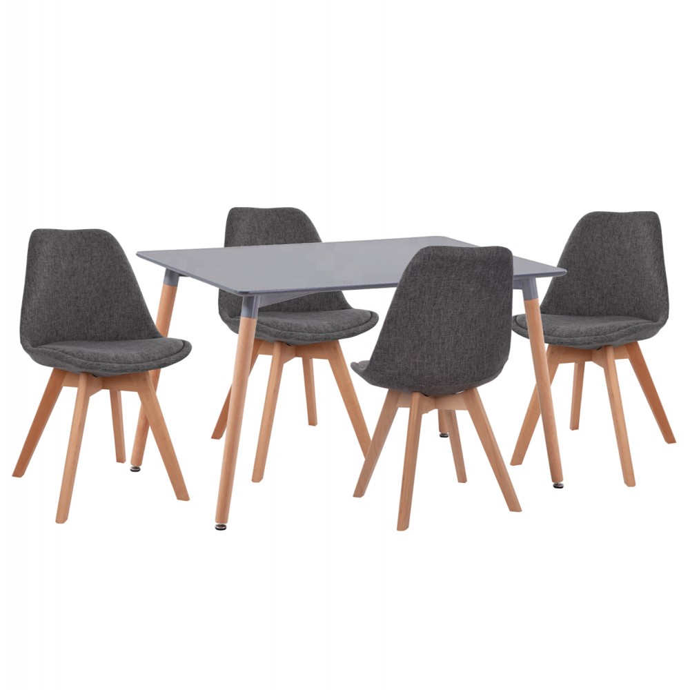 ΣΕΤ ΤΡΑΠΕΖΑΡΙΑΣ 5ΤΜΧ VEGAS HM21177 MDF TOP ΣΕ ΓΚΡΙ--ΥΦΑΣΜΑ ΣΕ ΓΚΡΙ