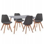 ΣΕΤ ΤΡΑΠΕΖΑΡΙΑΣ 5ΤΜΧ VEGAS HM21177 MDF TOP ΣΕ ΓΚΡΙ--ΥΦΑΣΜΑ ΣΕ ΓΚΡΙ