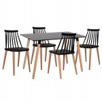 ΣΕΤ ΤΡΑΠΕΖΑΡΙΑΣ 5ΤΜΧ MINIMAL HM21178 MDF TOP ΣΕ ΜΑΥΡΟ-ΣΚΕΛΕΤΟΣ ΣΕ ΦΥΣΙΚΟ ΞΥΛΟΥ