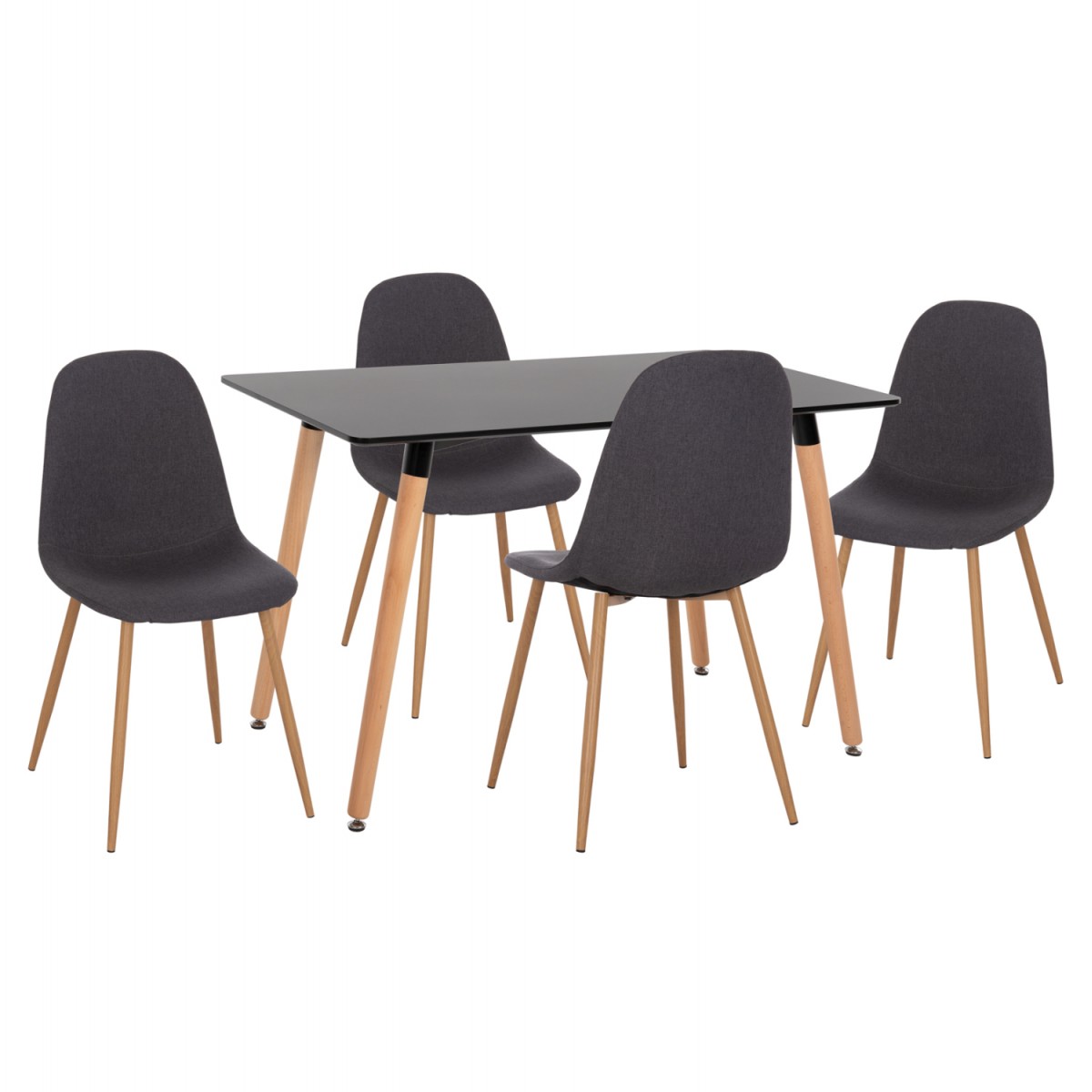 ΣΕΤ ΤΡΑΠΕΖΑΡΙΑΣ 5ΤΜΧ MINARDO HM21179 MDF TOP ΣΕ ΜΑΥΡΟ--ΣΚΟΥΡΟ ΓΚΡΙ ΥΦΑΣΜΑ