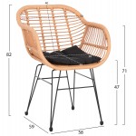 ΣΕΤ ΤΡΑΠΕΖΑΡΙΑΣ 7ΤΜΧ ALLEGRA HM10495 WICKER ΜΠΕΖ-ΜΕΤΑΛΛΟ ΜΑΥΡΟ