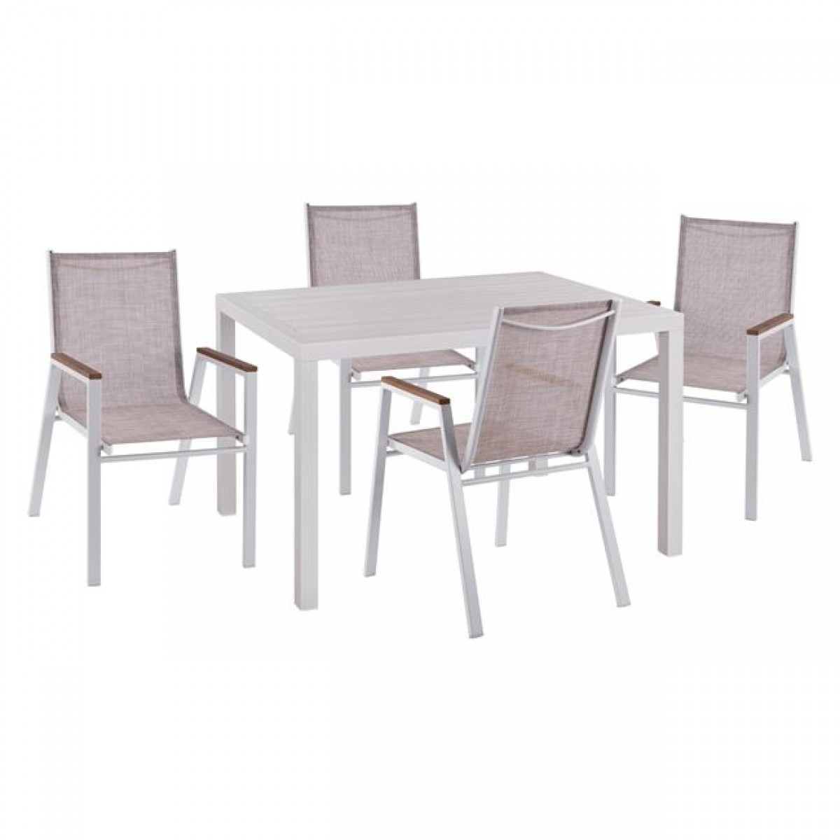 ΣΕΤ 5 ΤΜΧ ΑΛΟΥΜΙΝΙΟΥ ΜΕ ΤΡΑΠΕΖΙ 120Χ80Χ75,5Υ ΛΕΥΚΟ HM10522