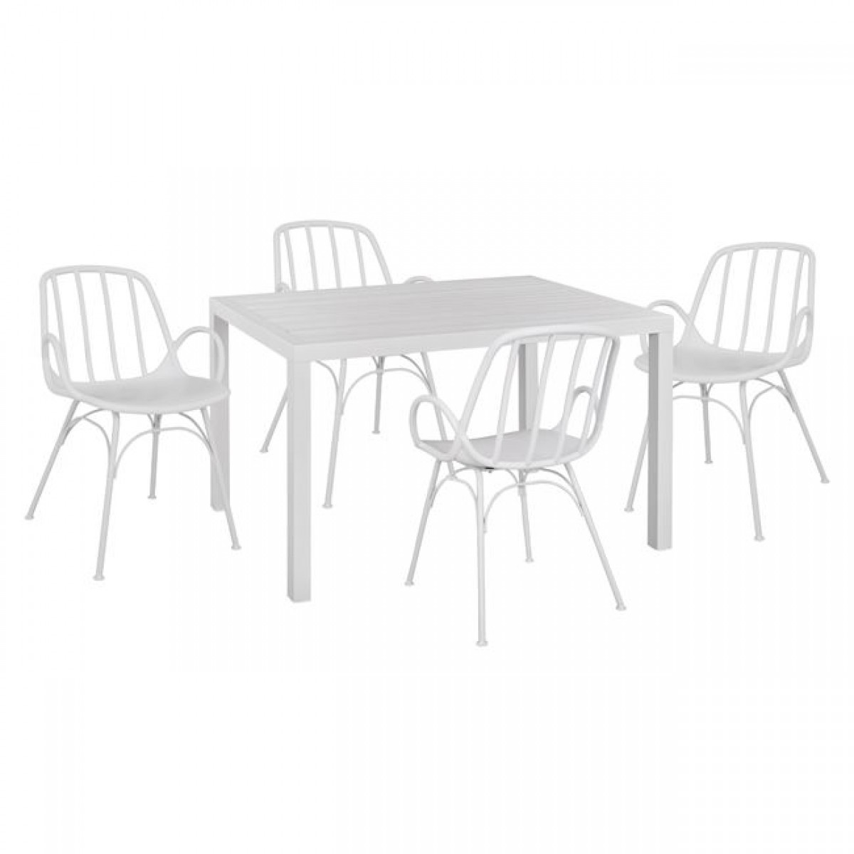 ΣΕΤ 5ΤΜΧ ΜΕ ΤΡΑΠΕΖΙ 120Χ80Χ75,5Υ & ΠΟΛΥΘΡΟΝΕΣ ΠΟΛΥΠΡΟΠΥΛΕΝΙΟΥ ΣΕ ΛΕΥΚΟ ΧΡΩΜΑ HM10524