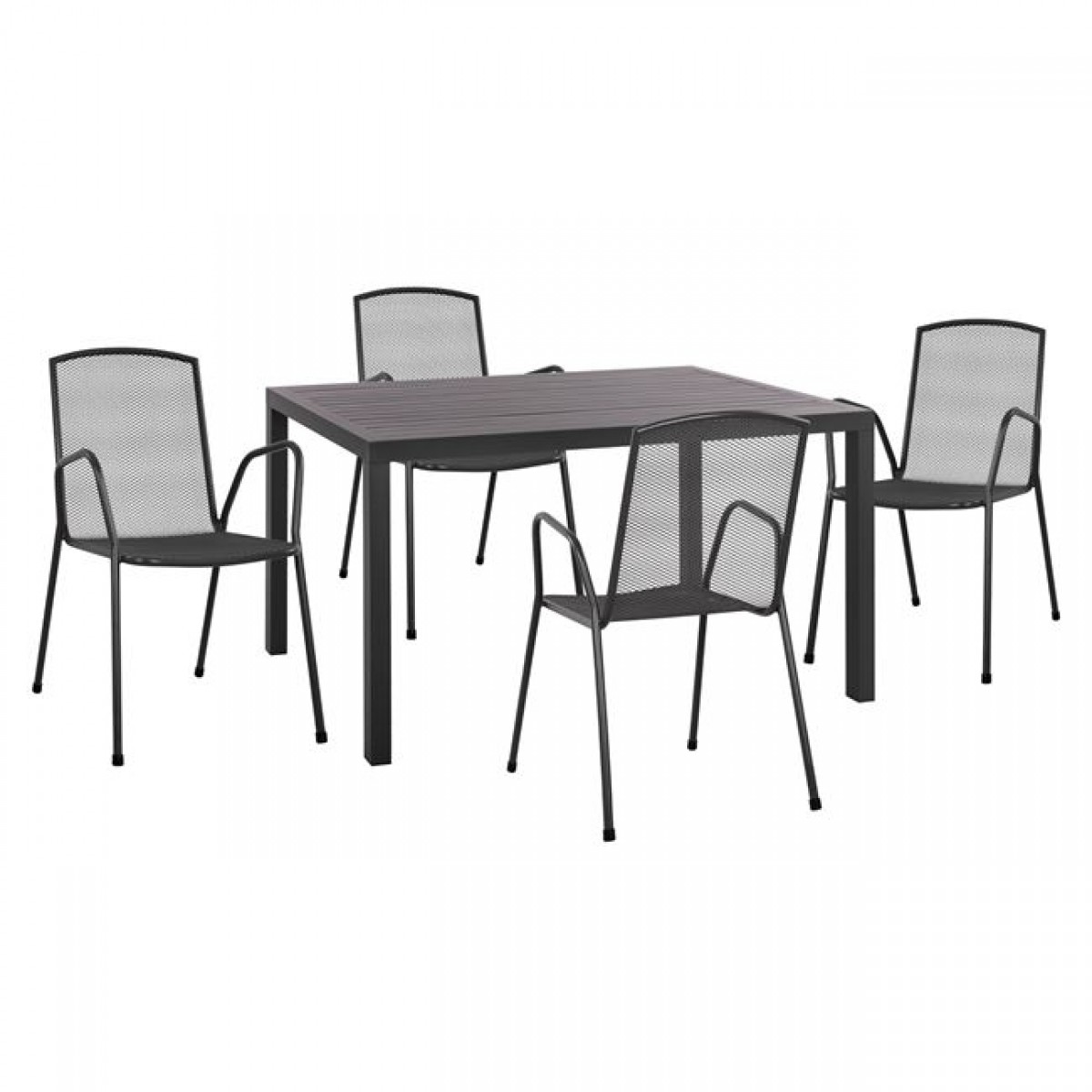 ΣΕΤ 5ΤΜΧ ΜΕ ΤΡΑΠΕΖΙ 140Χ80Χ75,5Υ ΑΛΟΥΜΙΝΙΟΥ & ΚΑΡΕΚΛΕΣ ΜΕΤΑΛΛΙΚΕΣ ΑΝΘΡΑΚΙ HM10533