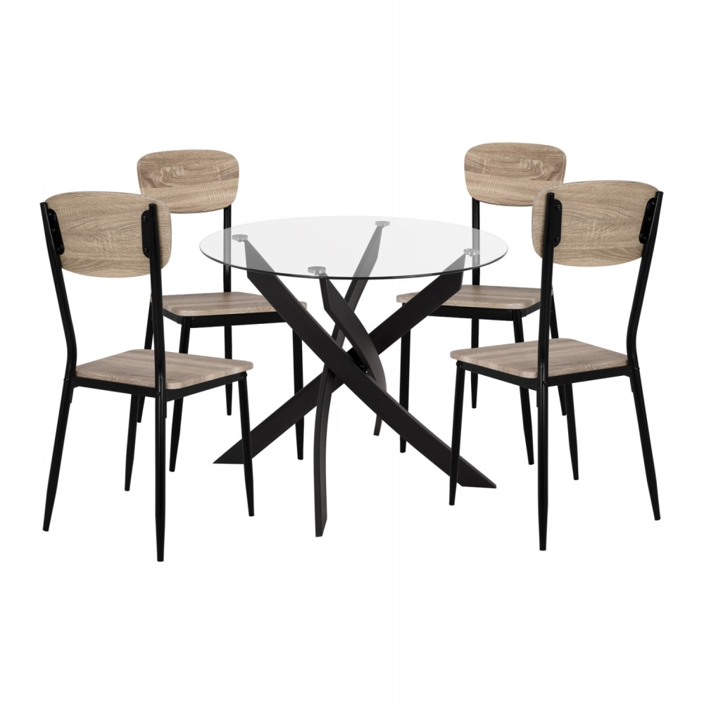 ΣΕΤ 5ΤΜΧ ΤΡΑΠΕΖΙ ΜΑΥΡΟ & ΚΑΡΕΚΛΕΣ SONAMA ΜΕ ΜΑΥΡΙΑ ΠΟΔΙΑ HM11072