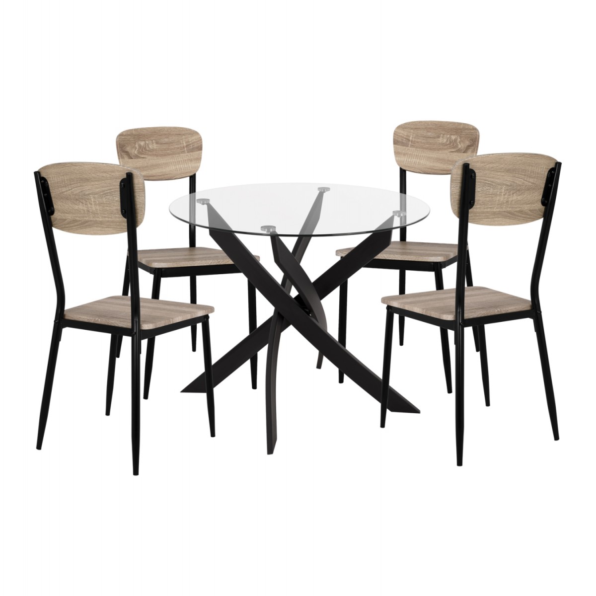 ΣΕΤ 5ΤΜΧ ΤΡΑΠΕΖΙ ΜΑΥΡΟ & ΚΑΡΕΚΛΕΣ SONAMA ΜΕ ΜΑΥΡΙΑ ΠΟΔΙΑ HM11072