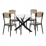 ΣΕΤ 5ΤΜΧ ΤΡΑΠΕΖΙ ΜΑΥΡΟ & ΚΑΡΕΚΛΕΣ SONAMA ΜΕ ΜΑΥΡΙΑ ΠΟΔΙΑ HM11072