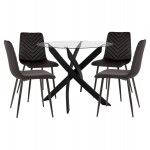 ΣΕΤ ΤΡΑΠΕΖΑΡΙΑΣ ΕΣ.ΧΩΡΟΥ 5ΤΜΧ JAFARU HM11073 ΜΕΤΑΛΛΟ--ΒΕΛΟΥΔΟ ΣΕ ΜΑΥΡΟ