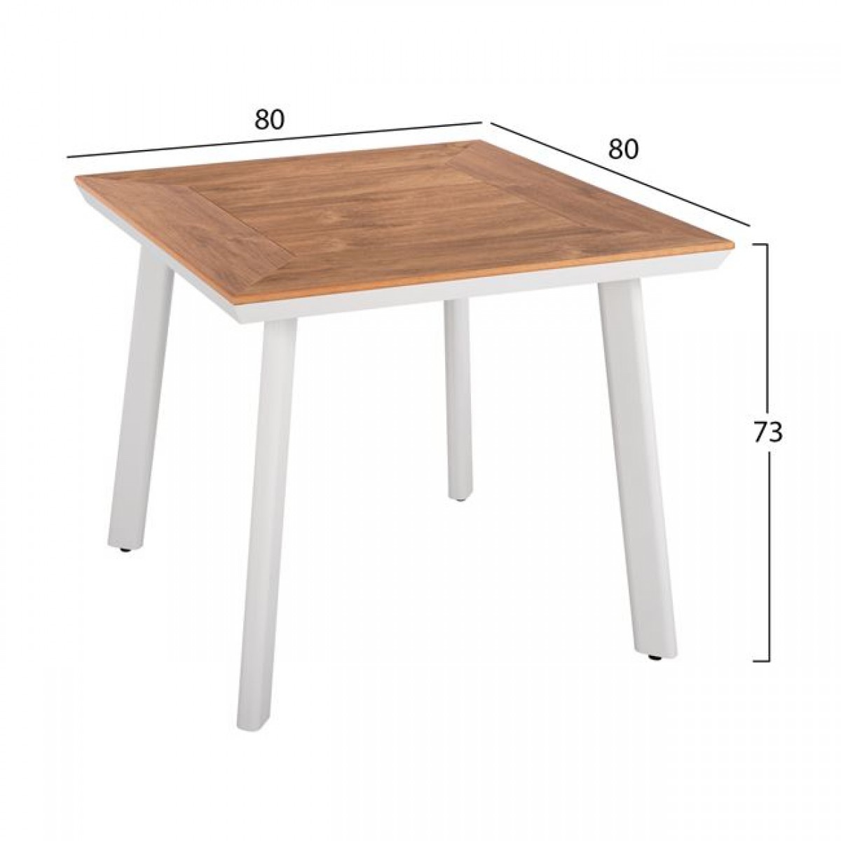 ΣΕΤ 3ΤΜΧ ΜΕ ΤΡΑΠΕΖΙ 80Χ80Χ73Υ & ΠΟΛΥΘΡΟΝΕΣ ΑΛΟΥΜΙΝΙΟΥ ΣΕ ΛΕΥΚΟ ΧΡΩΜΑ HM10540.01