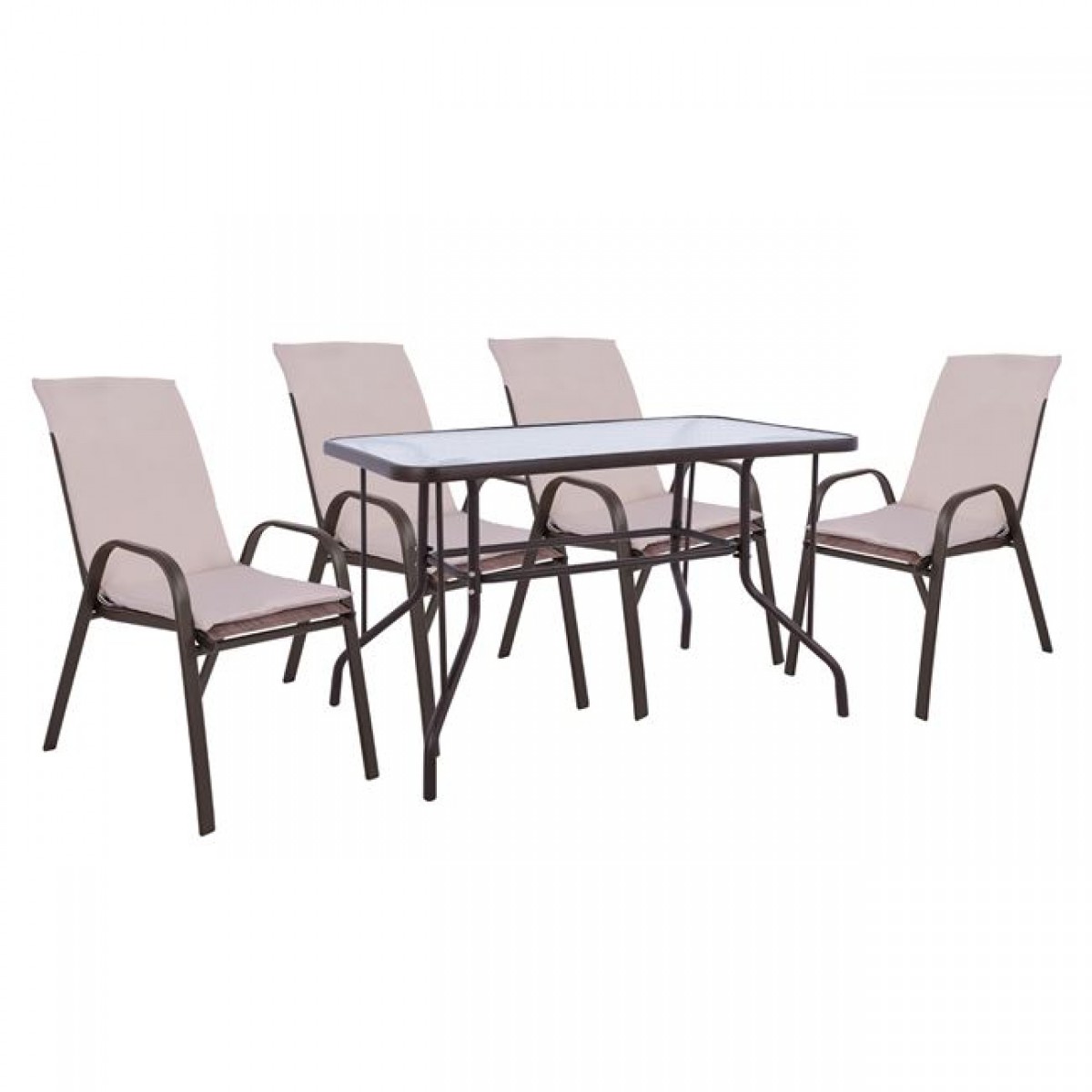 ΣΕΤ ΤΡΑΠΕΖΑΡΙΑΣ 5ΤΜΧ ΜΕ 4 ΚΑΡΕΚΛΕΣ ΜΕ ΜΑΞΙΛΑΡΙ & ΤΡΑΠΕΖΙ 110x60 ΚΑΦΕ HM10566.02