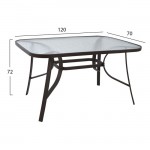 ΣΕΤ ΤΡΑΠΕΖΑΡΙΑΣ 5ΤΜΧ HM10567.02 ΚΑΡΕΚΛΕΣ ΜΕ ΜΑΞΙΛΑΡΙ & ΤΡΑΠΕΖΙ 120X70εκ ΚΑΦΕ