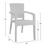 ΣΕΤ 5ΤΜΧ ΤΡΑΠΕΖΙ & ΚΑΡΕΚΛΕΣ ΠΟΛΥΠΡΟΠΥΛΕΝΙΟΥ RATTAN ΣΕ ΧΡΩΜΑ ΛΕΥΚΟ HM10574.04