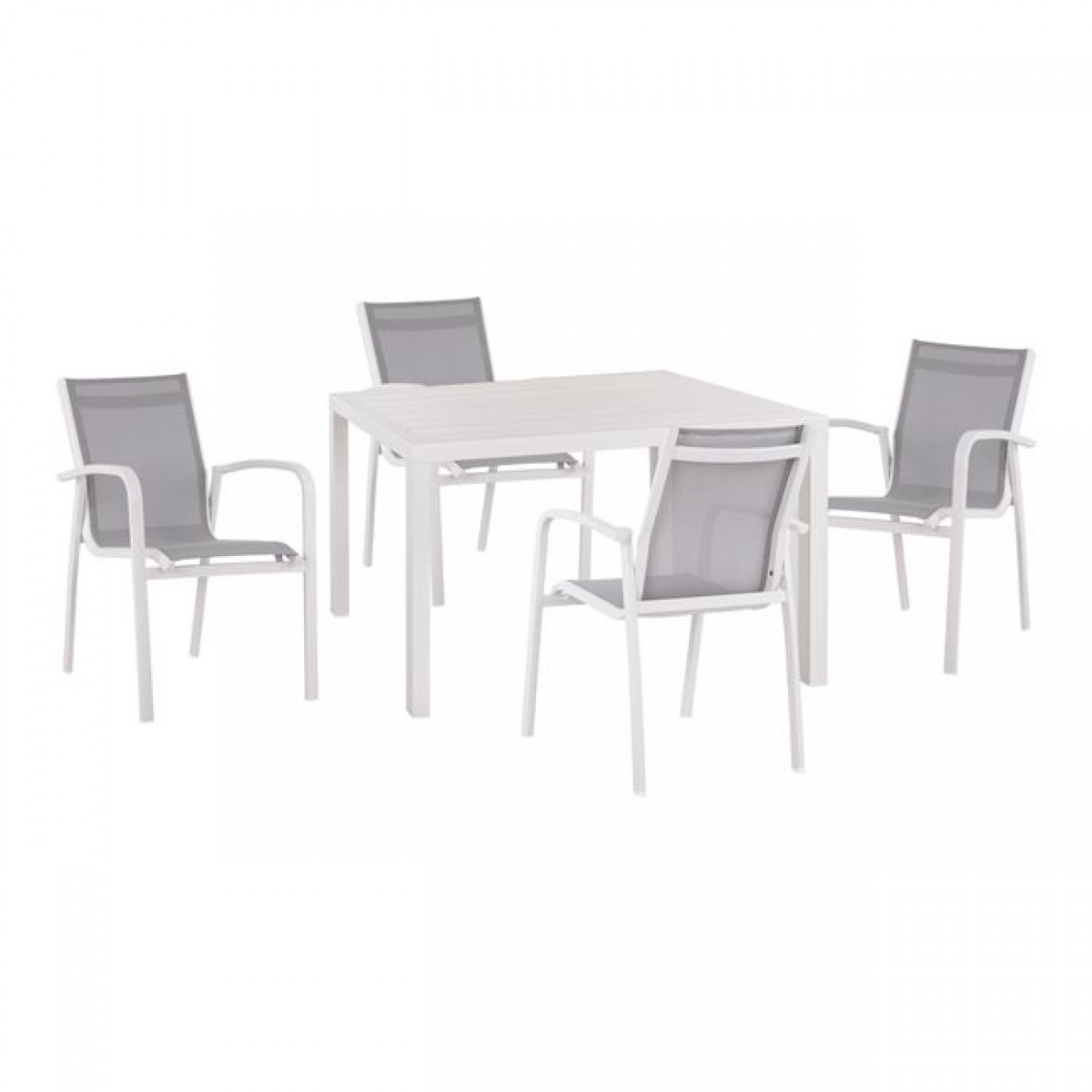 ΣΕΤ 5ΤΜΧ ΤΡΑΠΕΖΙ ΑΛΟΥΜΙΝΙΟΥ & ΠΟΛΥΘΡΟΝΕΣ ΑΛΟΥΜΙΝΙΟΥ ΛΕΥΚΕΣ HM10592.01