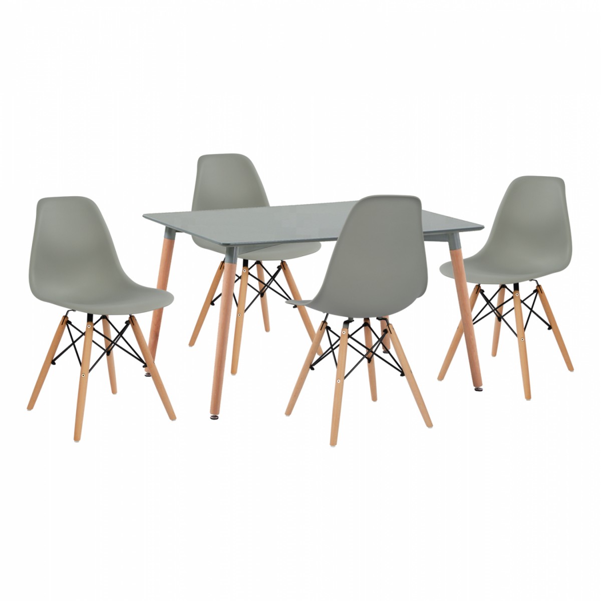 ΣΕΤ ΤΡΑΠΕΖΑΡΙΑΣ 5 ΤΜΧ ΤΡΑΠΕΖΙ MINIMAL ΜΕ ΚΑΡΕΚΛΕΣ TWIST ΓΚΡΙ HM10229.10 120x80x73 cm