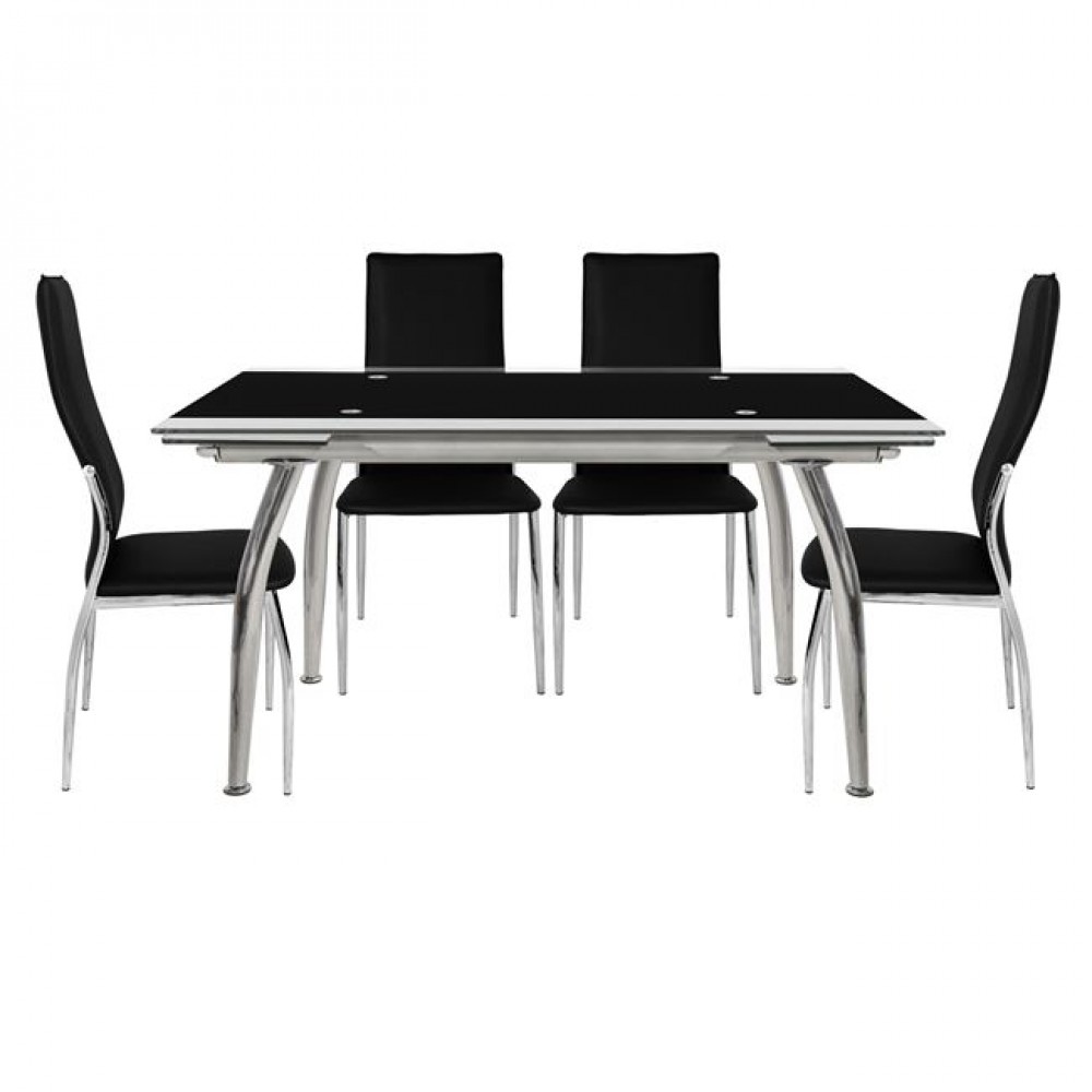 ΣΕΤ ΤΡΑΠΕΖΑΡΙΑ 5TMX ΤΡΑΠΕΖΙ LOCA 120Χ80-KIM ΜΑΥΡΕΣ HM10012.02