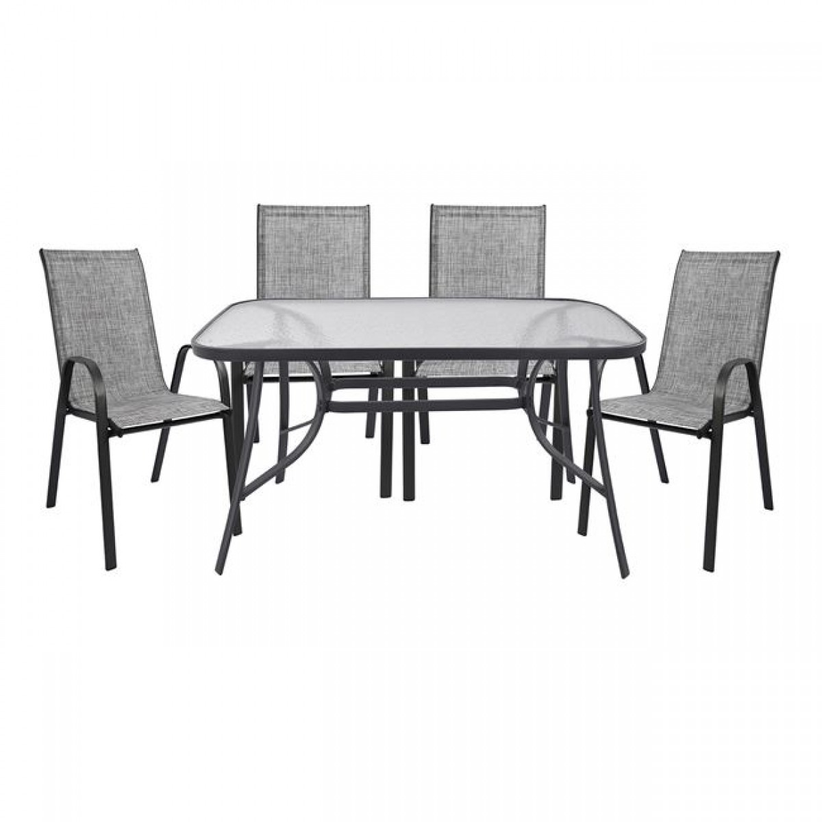 ΣΕΤ ΤΡΑΠΕΖΑΡΙΑΣ ΓΚΡΙ ΜΕΤΑΛΛΙΚΟ 5ΤΜΧ ΜΕ 4 ΚΑΡΕΚΛΕΣ & ΤΡΑΠΕΖΙ 140Χ80 HM5200.01