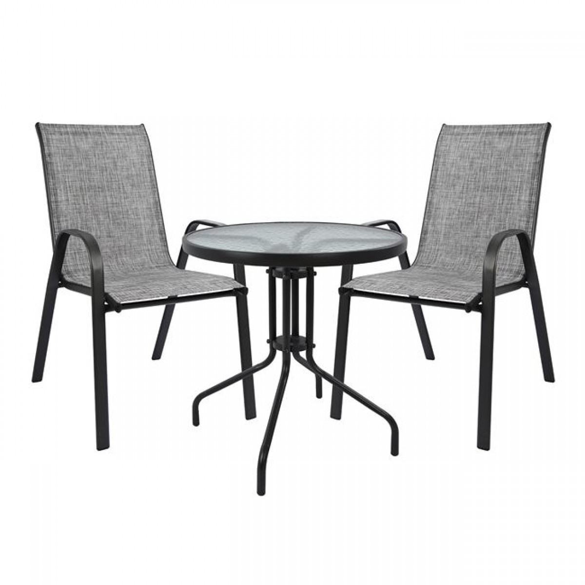 ΣΕΤ ΤΡΑΠΕΖΑΡΙΑΣ ΜΕΤΑΛΛΙΚΟ 3ΤΜΧ ΜΕ 2 ΚΑΡΕΚΛΕΣ & ΤΡΑΠΕΖΙ Φ60 ΓΚΡΙ HM5181.01