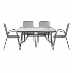 ΣΕΤ ΤΡΑΠΕΖΑΡΙΑ 5ΤΜΧ ΤΡΑΠΕΖΙ ΓΚΡΙ & 4 ΚΑΡΕΚΛΕΣ ΠΟΛΥΘΡΟΝΕΣ ΑΝΘΡΑΚΙ