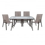 ΣΕΤ ΤΡΑΠΕΖΑΡΙΑΣ ΕΞ.ΧΩΡΟΥ 5ΤΜΧ HM5200.02 ΜΕ 4 ΚΑΡΕΚΛΕΣ & ΤΡΑΠΕΖΙ 140Χ80--ΚΑΦΕ