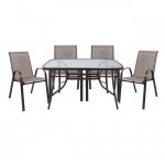 ΣΕΤ ΤΡΑΠΕΖΑΡΙΑ ΕΞ.ΧΩΡΟΥ 5ΤΜΧ HM5197.02 ΜΕ 4 ΚΑΡΕΚΛΕΣ & ΤΡΑΠΕΖΙ 120Χ70--ΚΑΦΕ