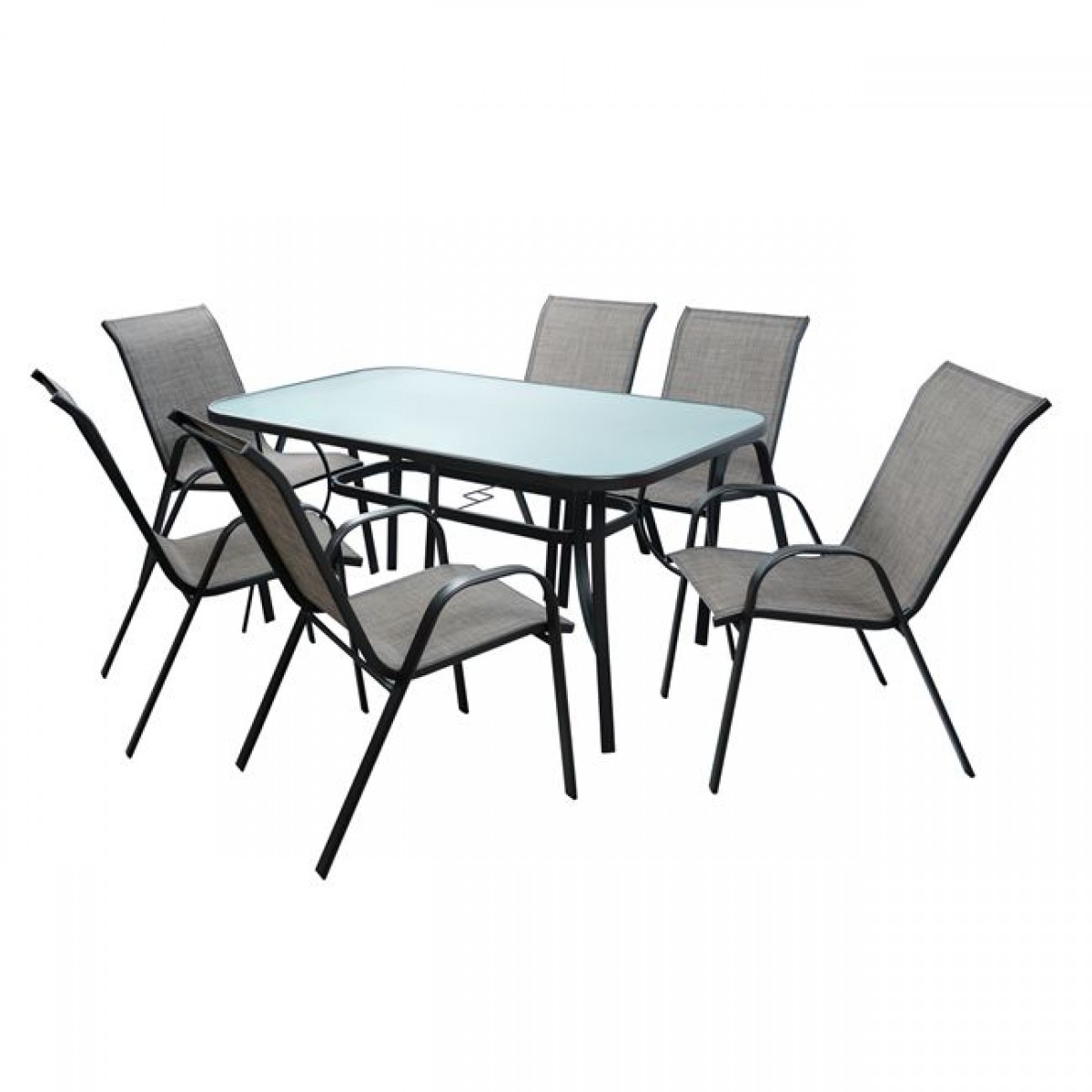 ΣΕΤ ΤΡΑΠΕΖΑΡΙΑ 7ΤΜΧ 1 ΤΡΑΠΕΖΙ 150Χ90+6ΚΑΡΕΚΛΕΣ ΓΚΡΙ HM5119.01