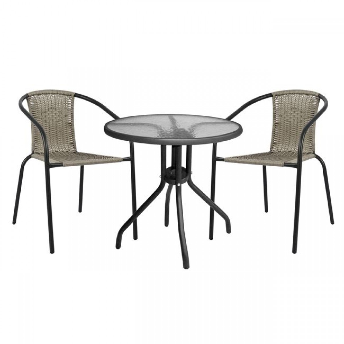 ΣΕΤ ΤΡΑΠΕΖΑΡΙΑΣ 3ΤΜΧ ΜΕ ΤΡΑΠΕΖΙ Φ70 & ΚΑΡΕΚΛΕΣ CAMEL ΓΚΡΙ HM5180.01